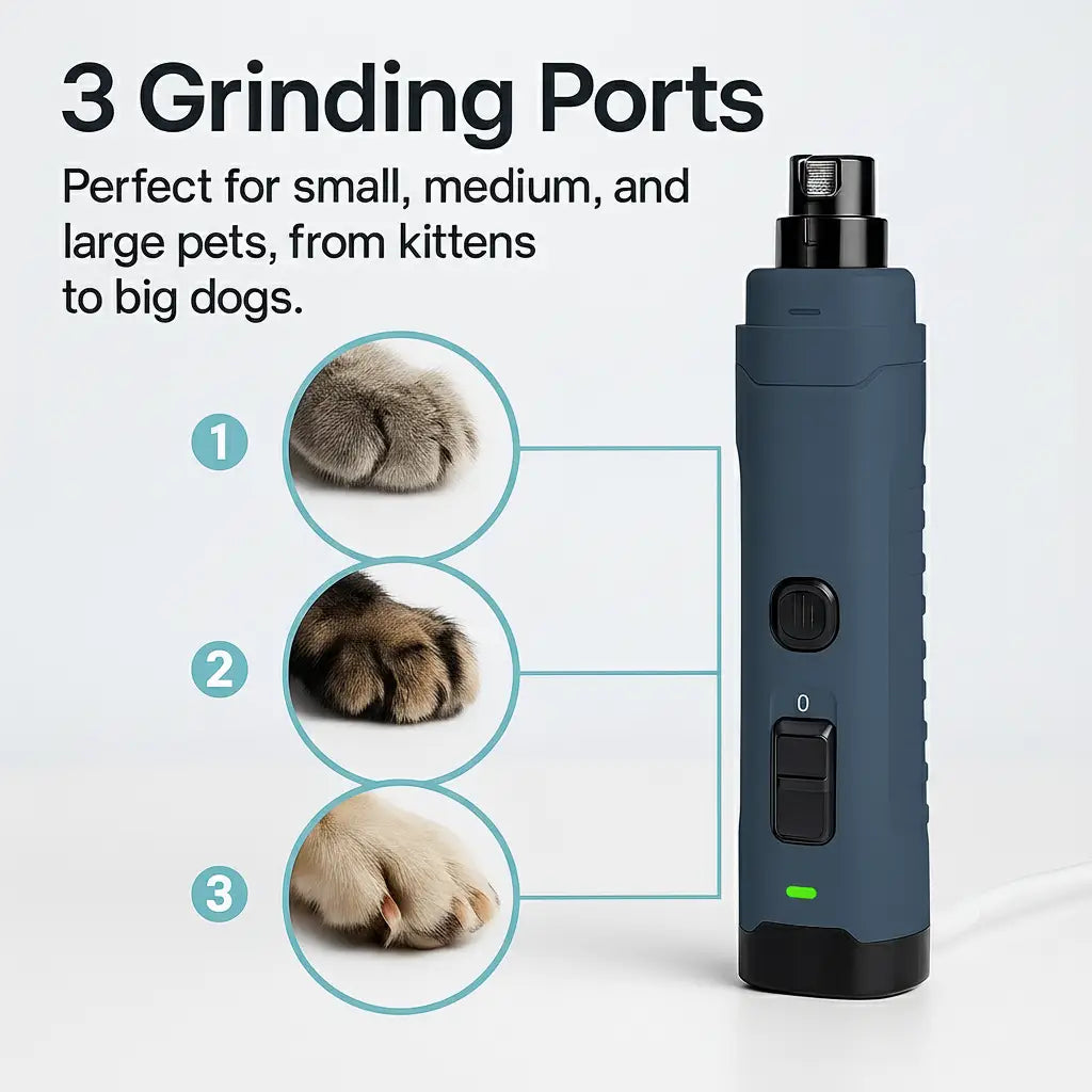 PetNails Pro 1.0™ – 2-Speed Rechargeable LED Pet Nail Grinder | Quiet & Safe Dog and Cat Clipper