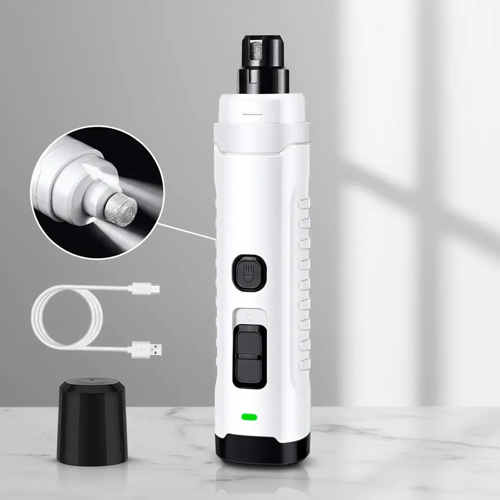 PetNails Pro 1.0™ – 2-Speed Rechargeable LED Pet Nail Grinder | Quiet & Safe Dog and Cat Clipper