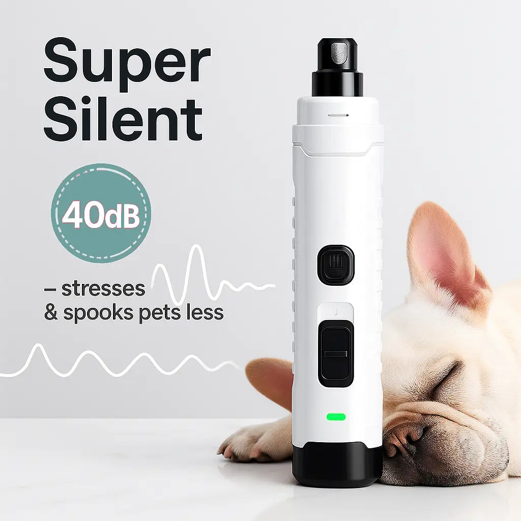 PetNails Pro 1.0™ – 2-Speed Rechargeable LED Pet Nail Grinder | Quiet & Safe Dog and Cat Clipper