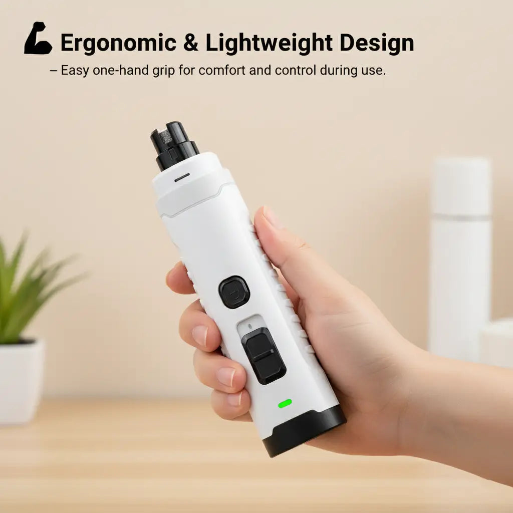 PetNails Pro 1.0™ – 2-Speed Rechargeable LED Pet Nail Grinder | Quiet & Safe Dog and Cat Clipper