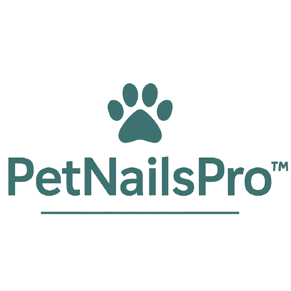 PetNailsPro logo with paw print icon for pet grooming brand