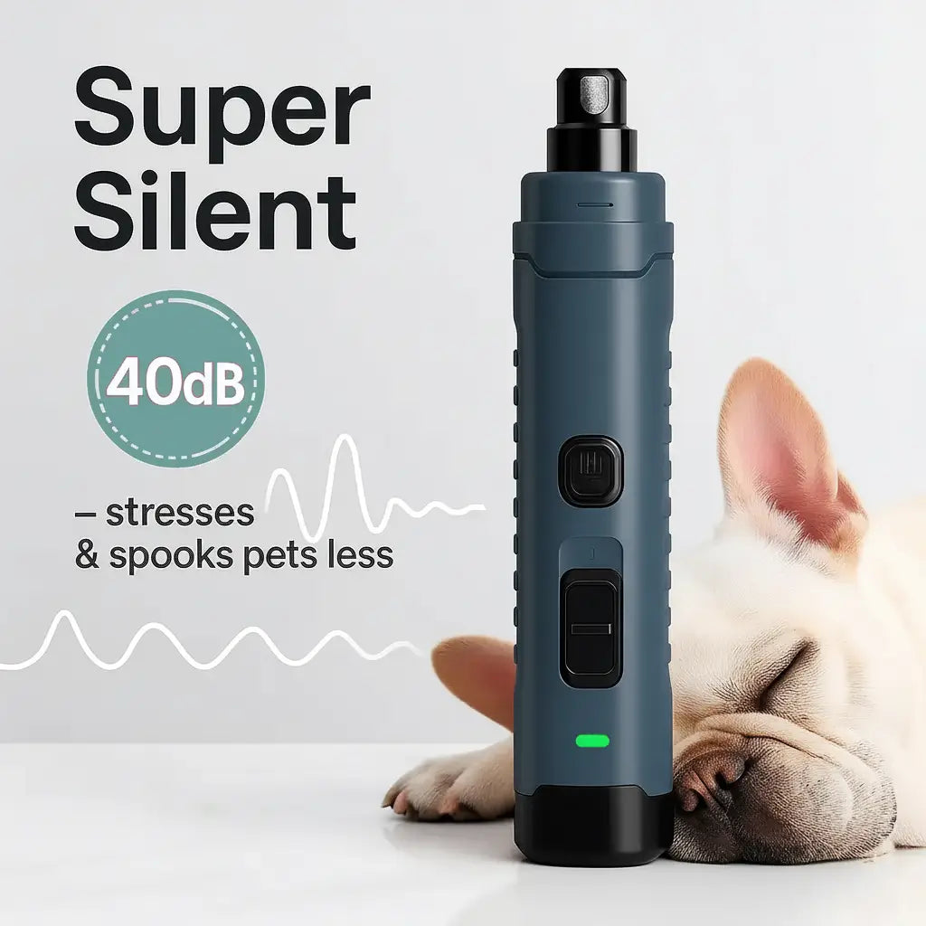 PetNails Pro 1.0™ – 2-Speed Rechargeable LED Pet Nail Grinder | Quiet & Safe Dog and Cat Clipper